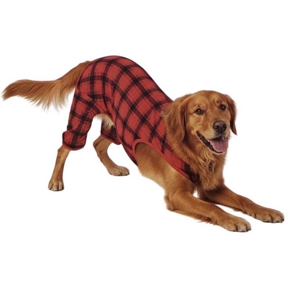 Wondershop Target Pet Pajamas Medium Red Black Buffalo Check Plaid Dog